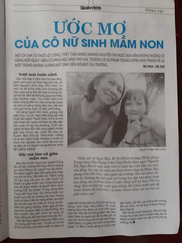 Ước mơ của cô sinh viên mầm non