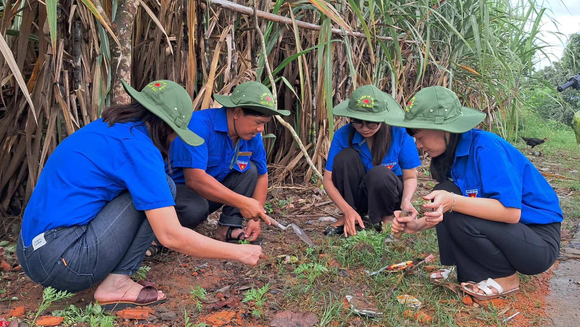 Chi Đoàn Nguyên Hà trồng hoa tết